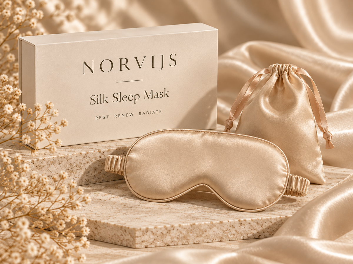 Satijnen slaapmasker met scrunchies